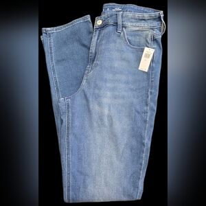 Old Navy High-Rise Wow Straight Jeans - Dark Blue - 6 Long